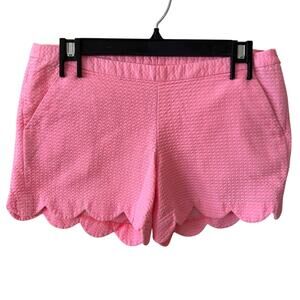 Lilly Pulitzer Pink Scalloped Shorts Women's Size 4 Summercore Beach Preppy Chic
